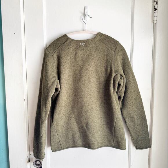 Arc’teryk Covert Knit Sweater Pull Over Green Heathered Fabric Chest Pocket S - Picture 10 of 13